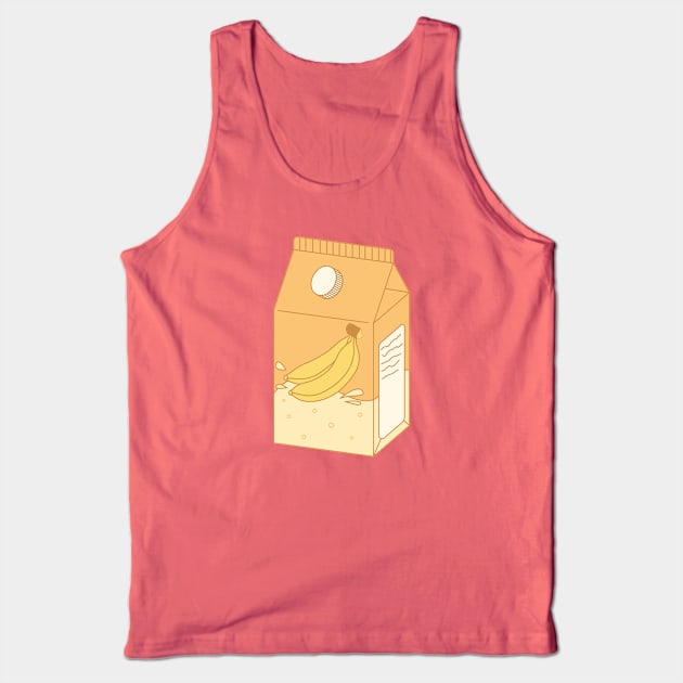 Banana Milk Carton Illustration Tank Top by InkyArt